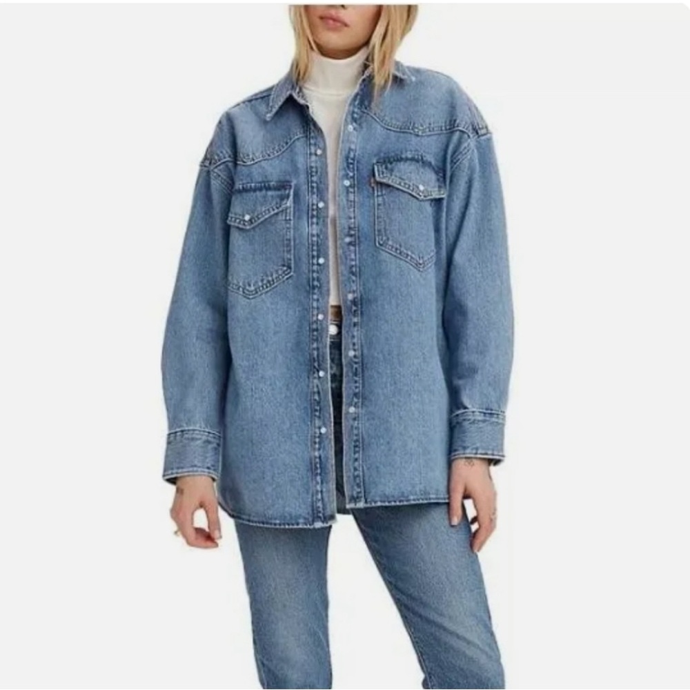 Levi’s Dylan relaxed western denim oversized shirt size small